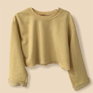SOLD brandy melville cropped yellow sweatshirt